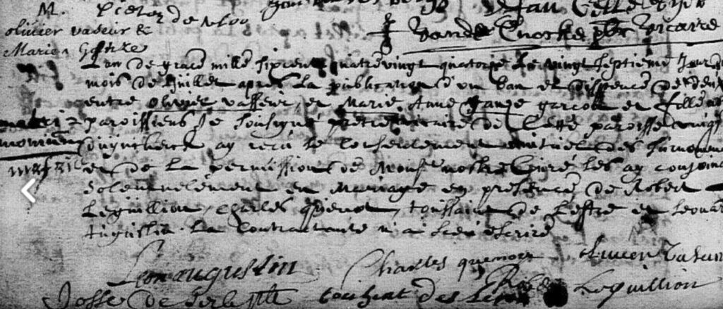 Copie de l'acte de mariage des parents de La Buse