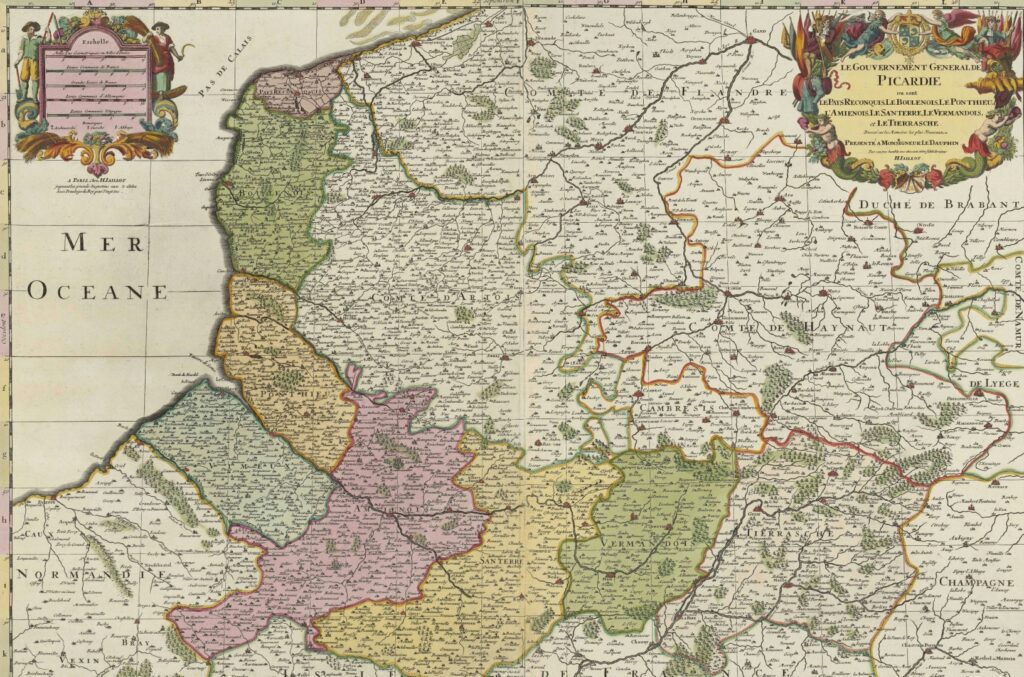 Plan de la Picardie du XVII siècle incluant Calais